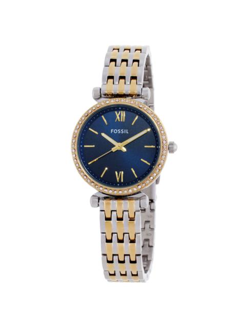 Other Designers Fossil Carlie Quartz Crystal Blue Dial Ladies Watch ES5438