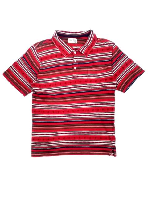 Other Designers Japanese Brand - RARE! GLOBAL WORK NATIVE TRIBAL FULL PRINT POLO SHIRT