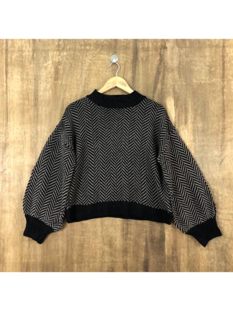 Other Designers Homespun Knitwear - Harringbone Knit Sweater Baloon Sleeve