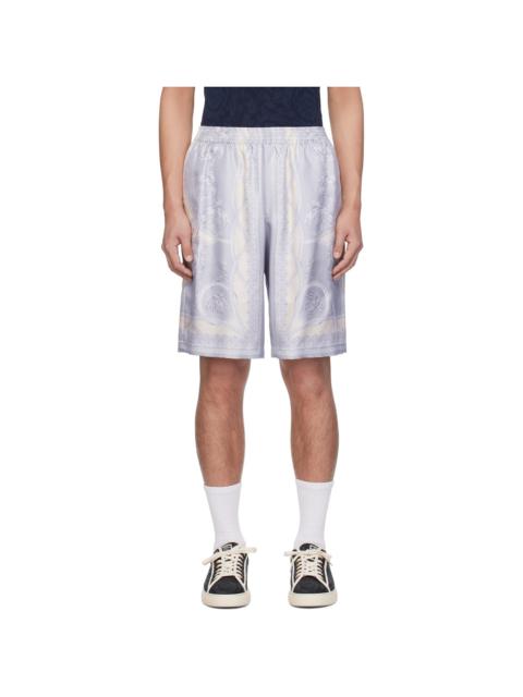 VERSACE Gray 'La Coupe des Dieux' Silk Shorts