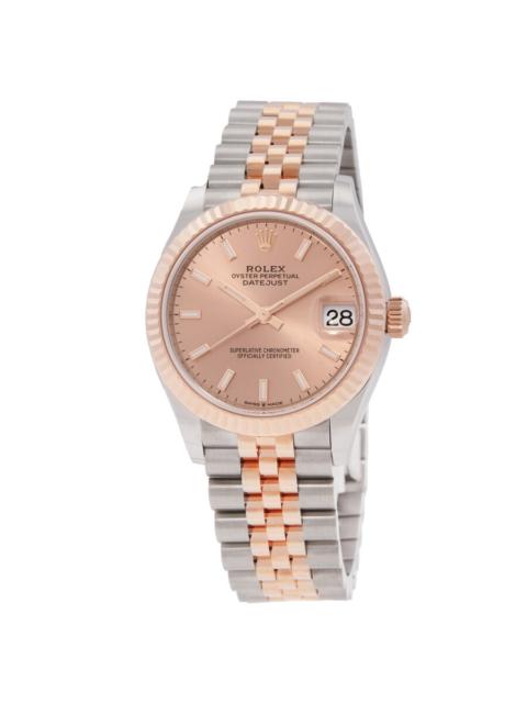 ROLEX Rolex Datejust 31 Rose Dial Automatic Ladies Steel and 18kt Everose Gold Jubilee Watch 278271PKSJ