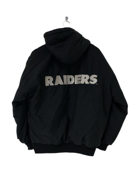 Other Designers Starter - Vintage Raiders NFL Padded Jacket With Hoodie Big Logo