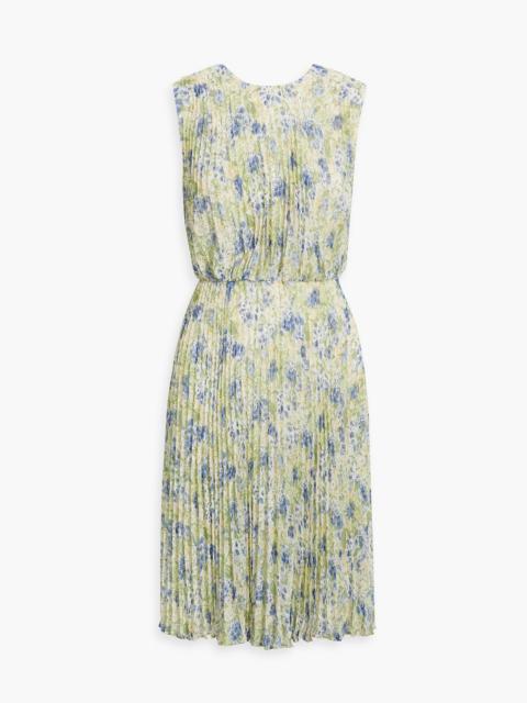 Other Designers Floral-print plissé-chiffon dress