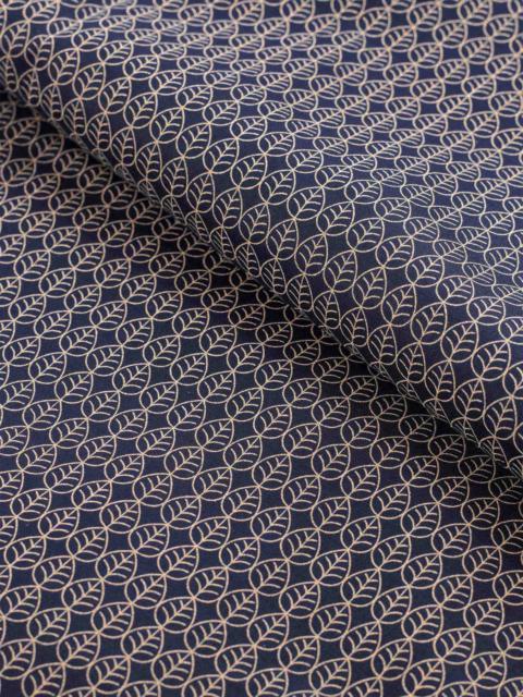 Derek Rose Men's Robe Cotton Batiste Navy Jungle Leaf Print