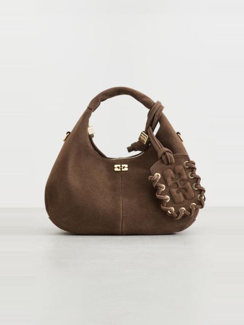 GANNI Recycled Suede Mini Hobo Bag