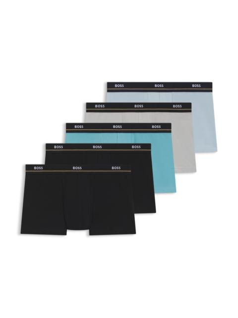 BOSS THREE-PACK OF STRETCH-COTTON TRUNKS WITH LOGO WAISTBANDS