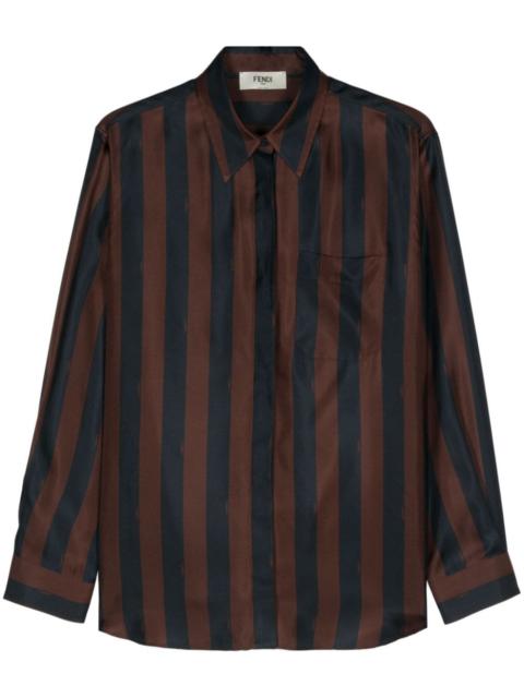 FENDI Pequin-stripe silk shirt