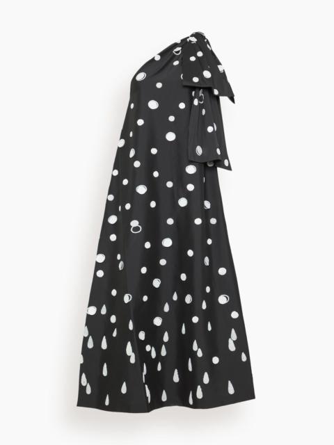 BERNADETTE Winnie Midi Dress in White Polka Rain