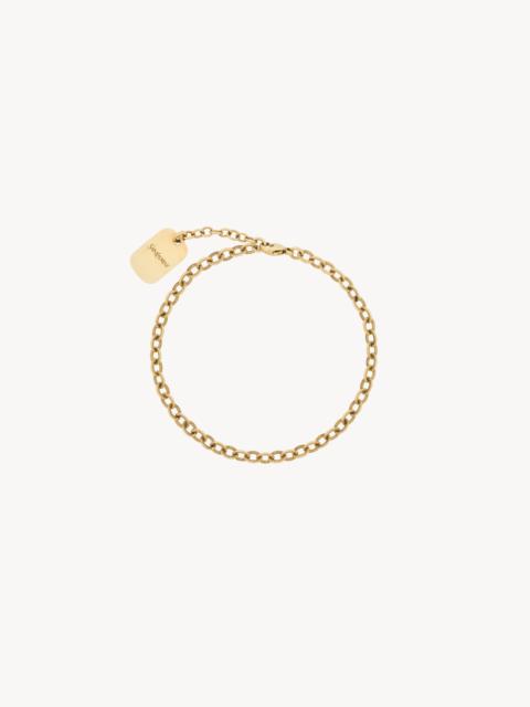 SAINT LAURENT RIBBED CHAIN BRACELET IN METAL