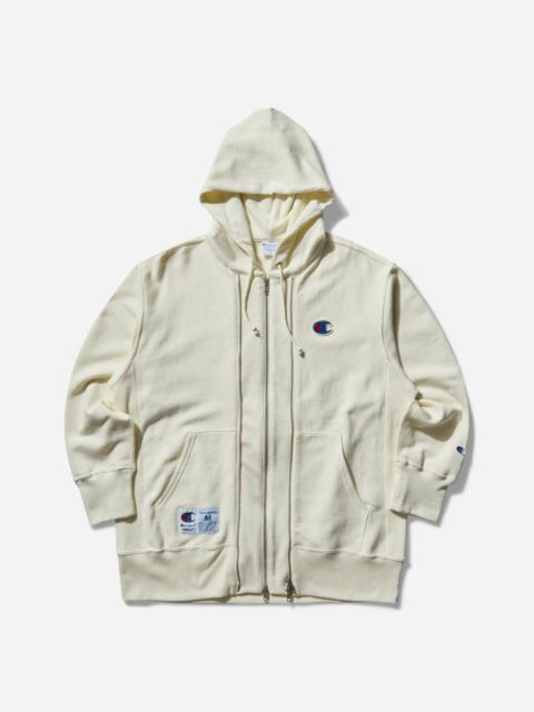UNDERCOVER Men's Champion Reverse Weave Double Zip Hoodie Ivory