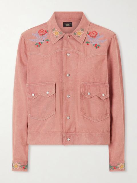 RRL by Ralph Lauren Billie Embroidered Cotton Linen Blend Shirt