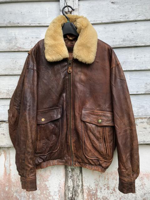 Other Designers A2 Flyers Leather - DogFight Actor Series A2 Flyer Bomber Jacket Sherpa NeckWarm