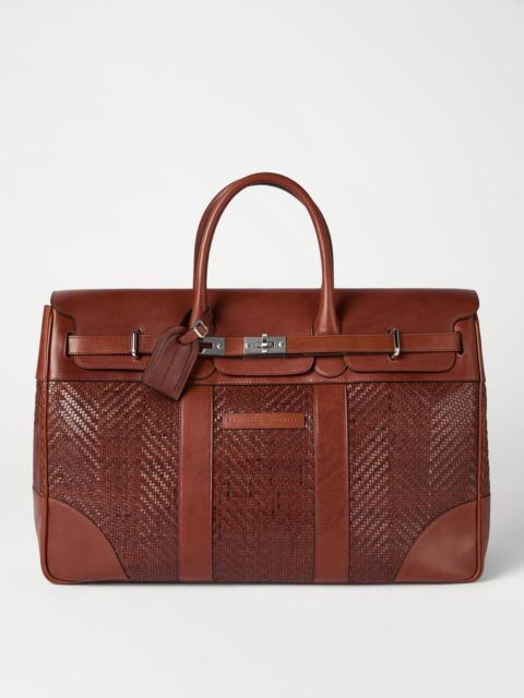 Brunello Cucinelli Braided calfskin and cowhide country bag