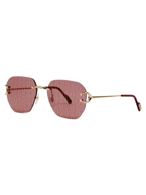 Cartier Cartier Signature C De Cartier Printed Rimless Sunglasses
