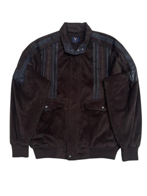 Other Designers Japanese Brand - Vintage Carlo Valentino Dark Green Jacket Leather Accents