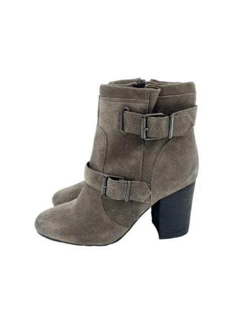 Vince Camuto Ankle Boots Simlee Grey Wild Mushroom Suede Leather SZ 9 New