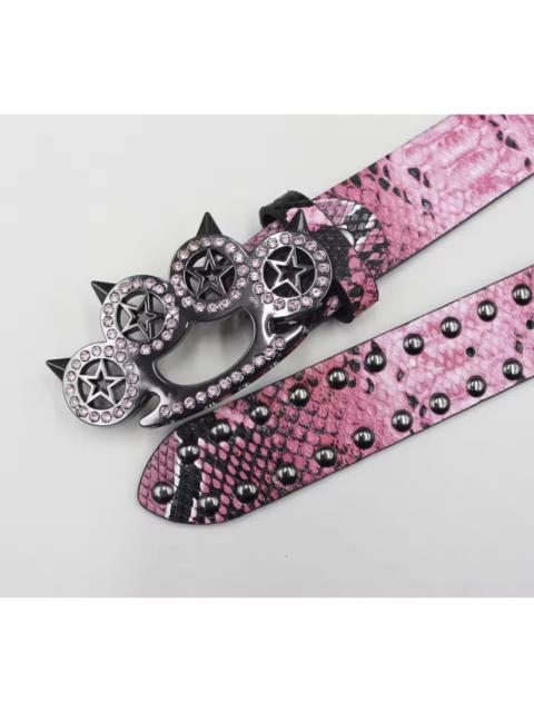 Other Designers Japanese Brand - 105 cm RARE Y2K Hot Snakeskin Studded PU Leather Belt