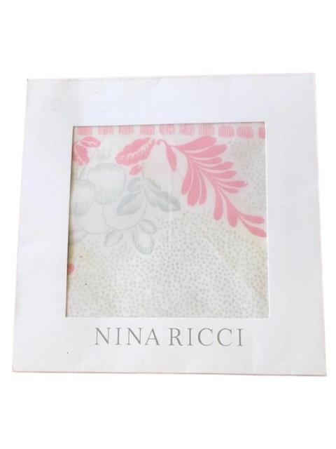 Nina Ricci Pink White Floral Bandana Cotton Handkerchief