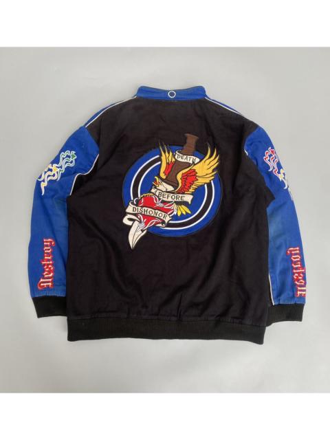 Other Designers Vintage Ed Hardy Embroidered Varsity Jacket