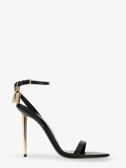 TOM FORD Tom Ford Leather Sandals with Metal Padlock Black