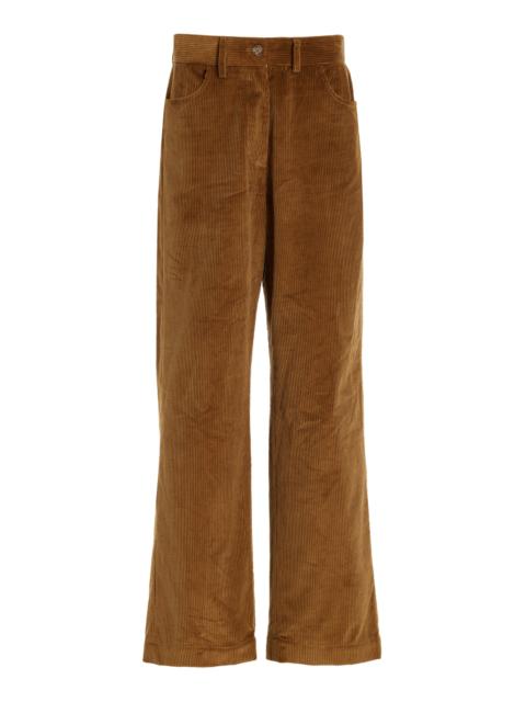 House of Dagmar Organic Cotton Corduroy Wide-Leg Pants brown
