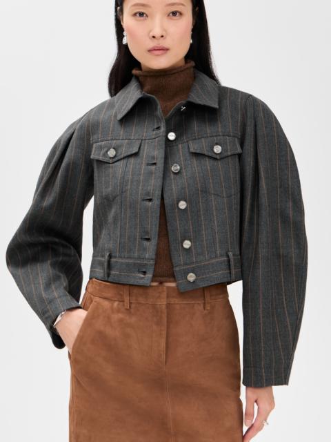 GANNI Brushed Wool Stripe Jacket