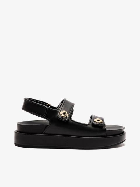 Larroudé Jetty Sandal In Black Leather