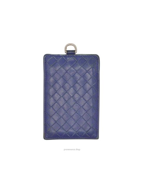 Bottega Veneta ID Card Holder Wallet - Blue Intrecciato Leather