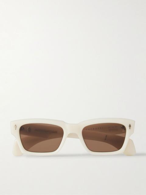 JACQUES MARIE MAGE Ashcroft Rectangular-Frame Acetate Sunglasses White