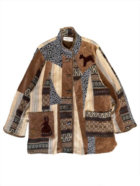 Other Designers Vintage - Non non dorl ethnic folk knitted mixed cudroy wool jacket