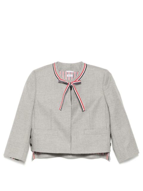 Thom Browne Wool Flannel Bow Cardigan Jacket