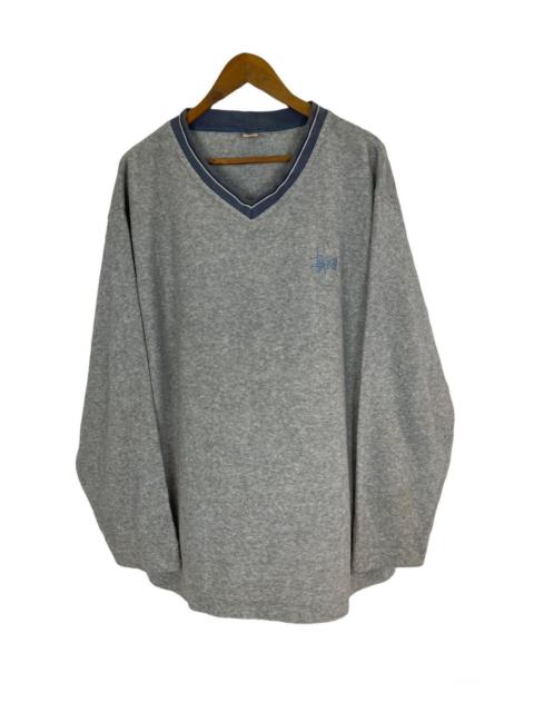 Other Designers 💰BINDING NOW 💸Vintage STUSSY Fleece V Neck Sweater