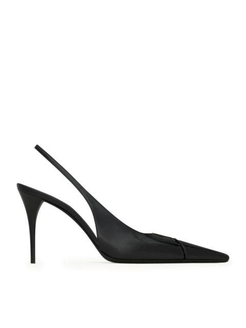 Saint Laurent Women Babylone Breteuil Open Back Pump In Smooth Leather