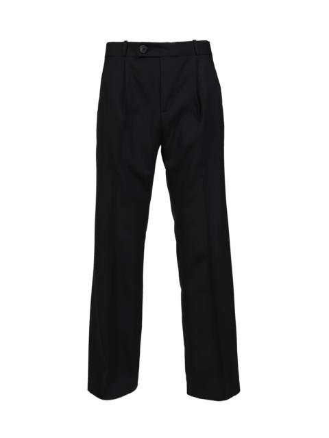 ERNEST W. BAKER PLEATED STRAIGHT FIT TROUSERS / BLK