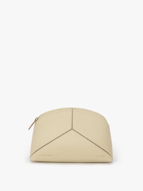 Victoria Beckham Victoria Large Travel Pouch In Ivory Grained Leather