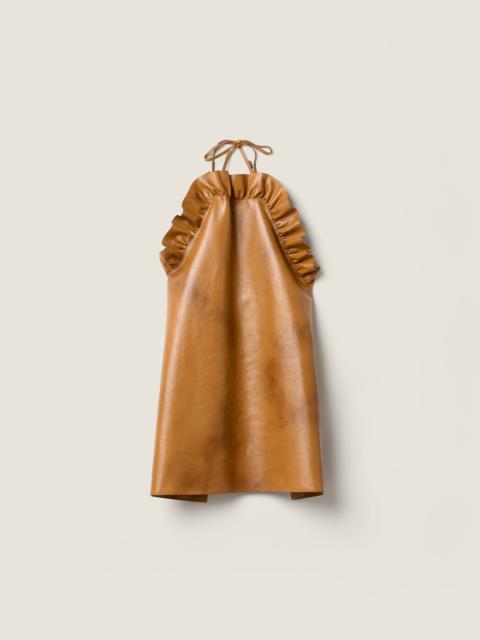 Miu Miu Leather pinafore apron