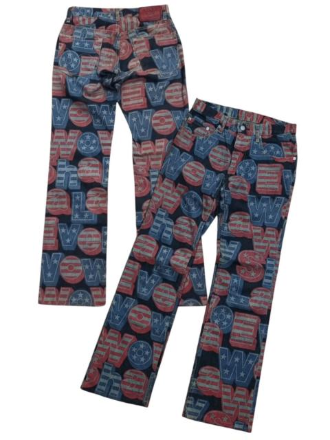 Hysteric Glamour SICK🔥VINTAGE HYSTERIC GLAMOUR KINKY FULL PRINT FLARE JEANS