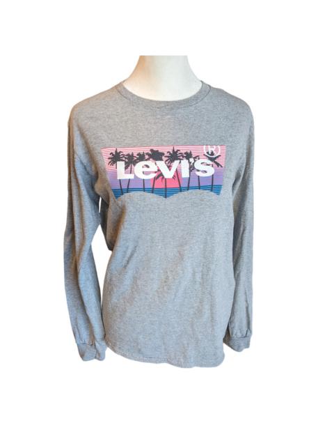 Levi's Levi Strauss & Co Palm Tree Long Sleeve Gray Tshirt Small