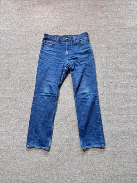 Louis Vuitton Louis Vuitton FW24 Letter Logo Embroidered Blue Denim Jeans