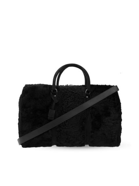 SAINT LAURENT SAINT LAURENT Black Shearling Duffle Bag New & Authentic