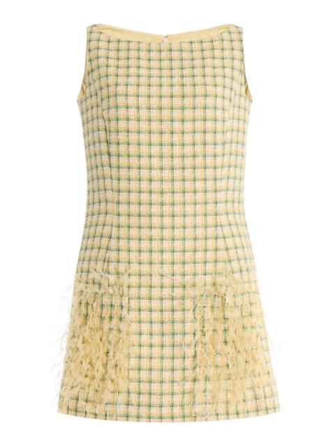 Oscar de la Renta Pocket-Detailed Checked Tweed Mini Dress plaid