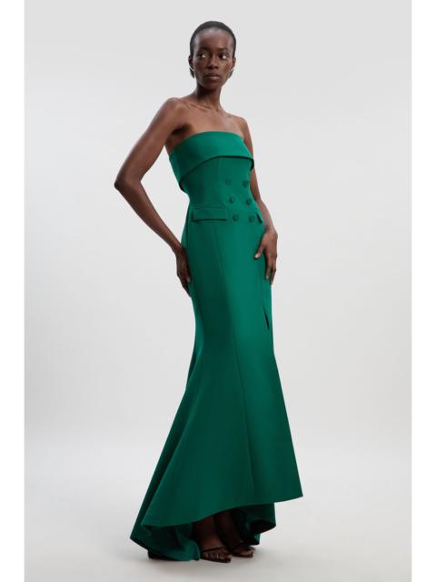 KAREN MILLEN Petite Polished Tailored Bandeau Tux Maxi Dress