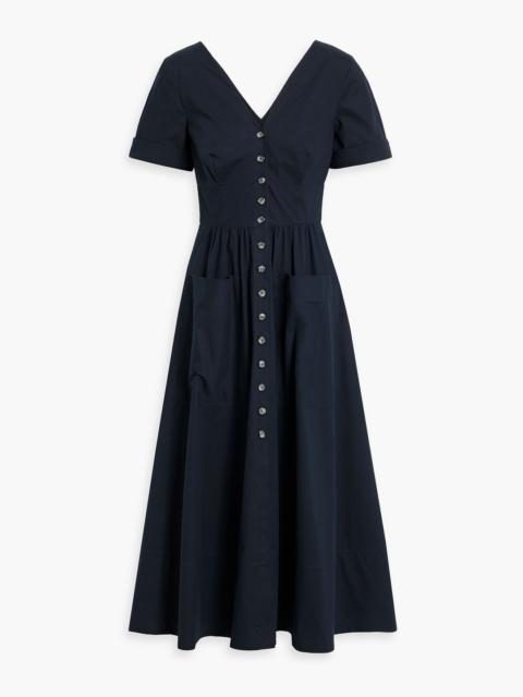 SALONI Luella cotton-blend poplin midi dress