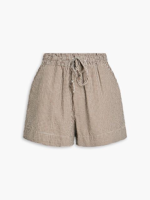 VERONICA BEARD Tijana gingham cotton-blend seersucker shorts
