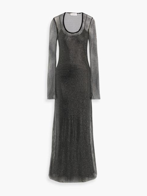 Sportmax Cinese crystal-embellished mesh maxi dress