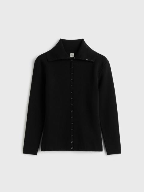 TOTEME Fitted polo cardigan black