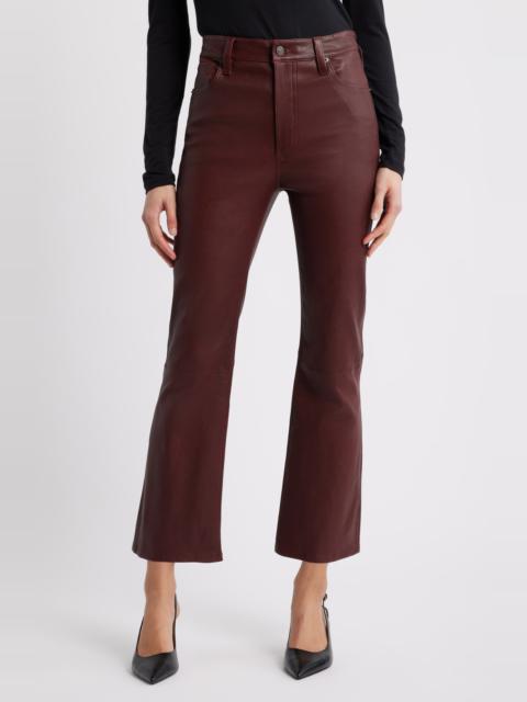 FRAME FRAME The Leather Reboot Crop Pants in Oxblood at Nordstrom