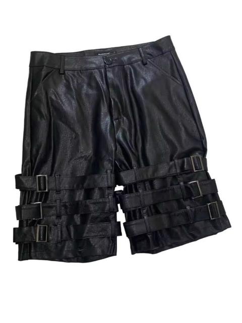 Other Designers Japanese Brand - Buckle Strap PU Leather Shorts | Punk Biker Rave Streetwear