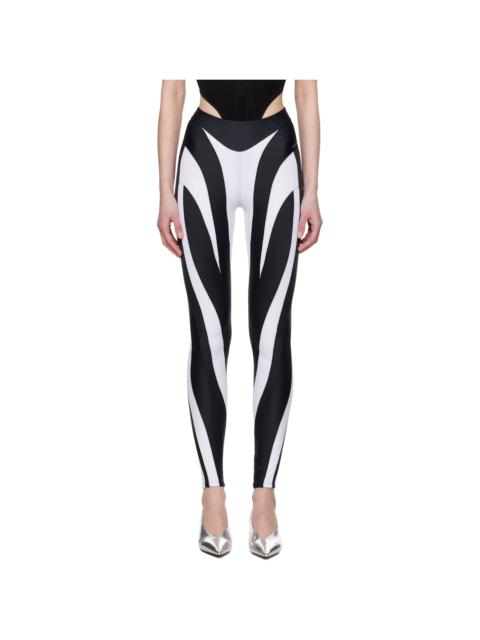 MUGLER Black & White Eco Sport Lycra Leggings