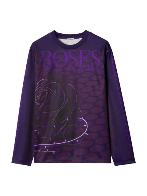 Burberry Rose-Print Long-Sleeve Jumper